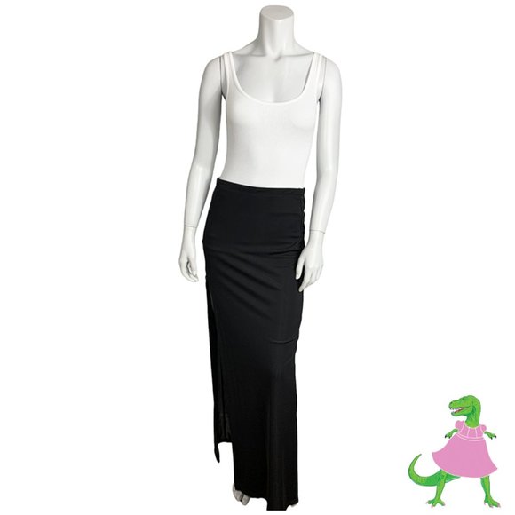 Aqua Skirts Aqua Stretch Maxi Skirt With High Side Zipper Slit Poshmark